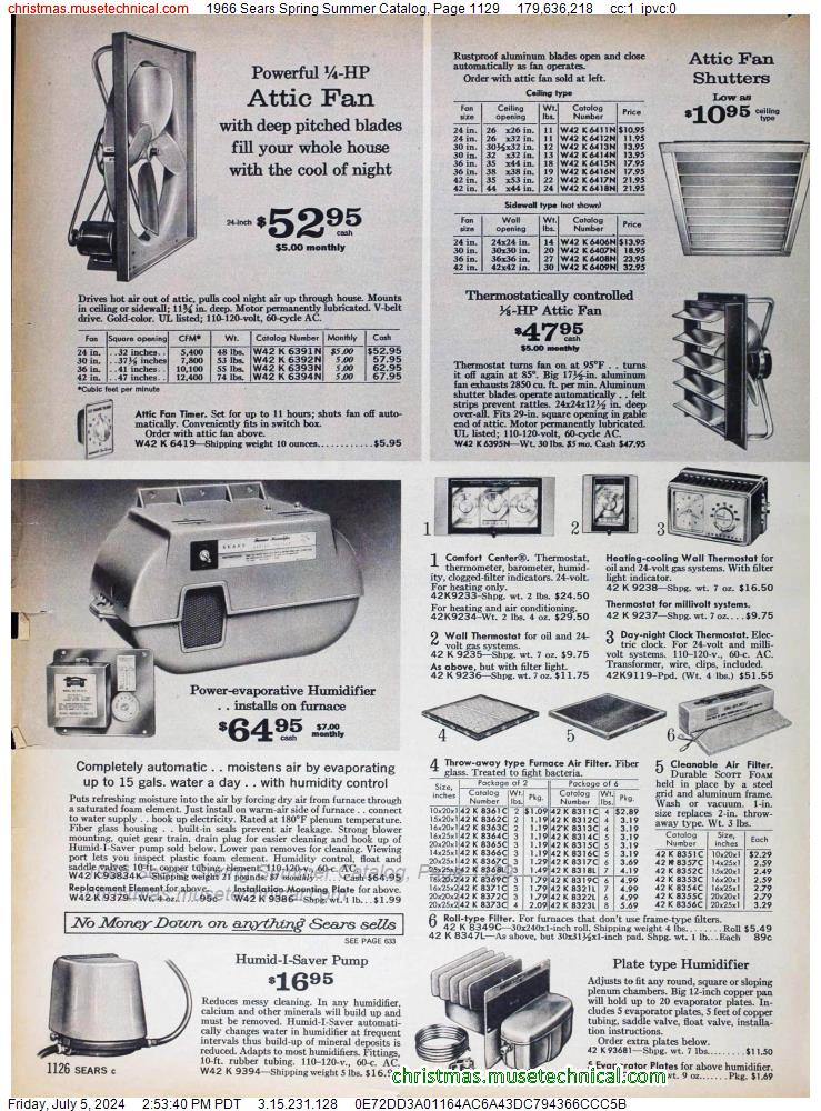 1966 Sears Spring Summer Catalog, Page 1129