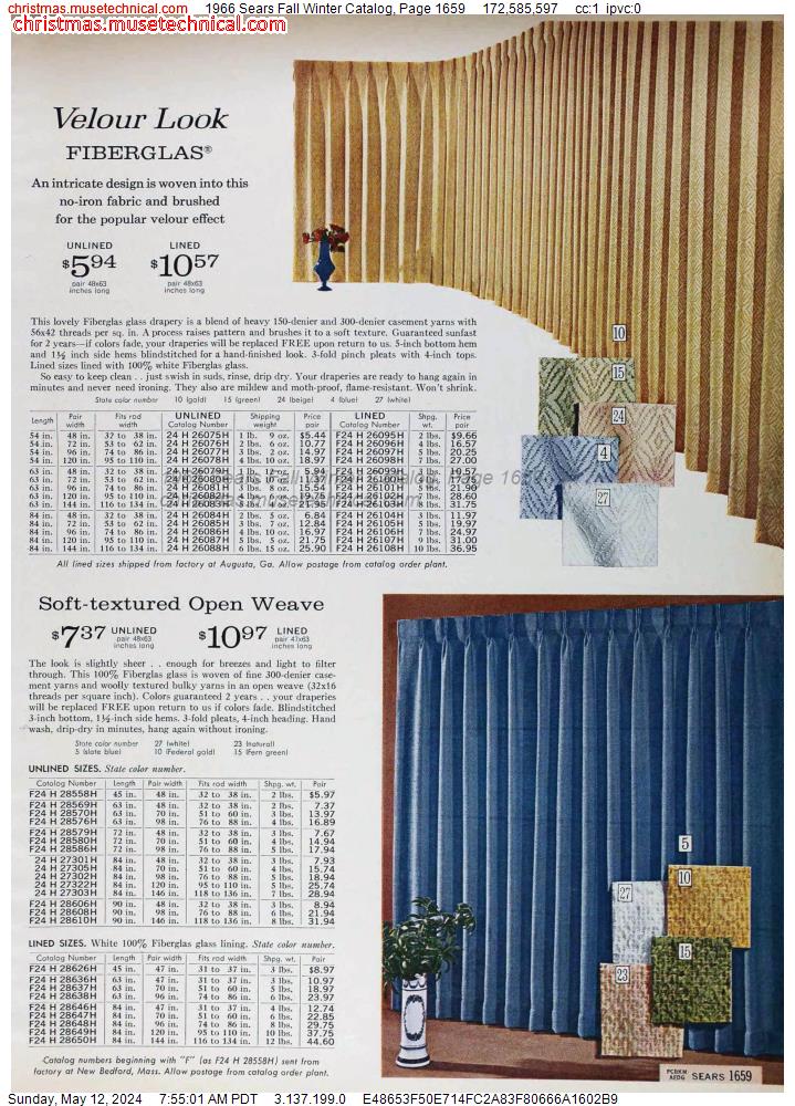 1966 Sears Fall Winter Catalog, Page 1659
