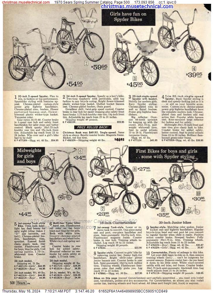 1970 Sears Spring Summer Catalog, Page 500