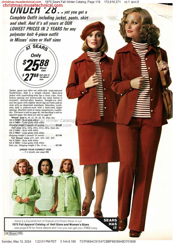 1975 Sears Fall Winter Catalog, Page 118