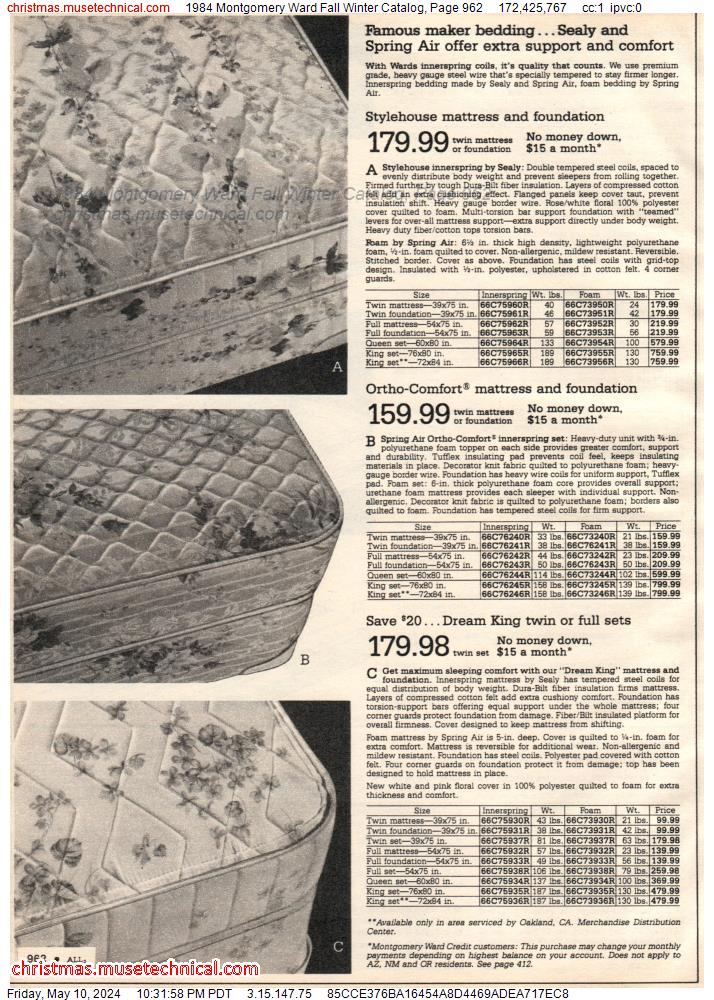 1984 Montgomery Ward Fall Winter Catalog, Page 962
