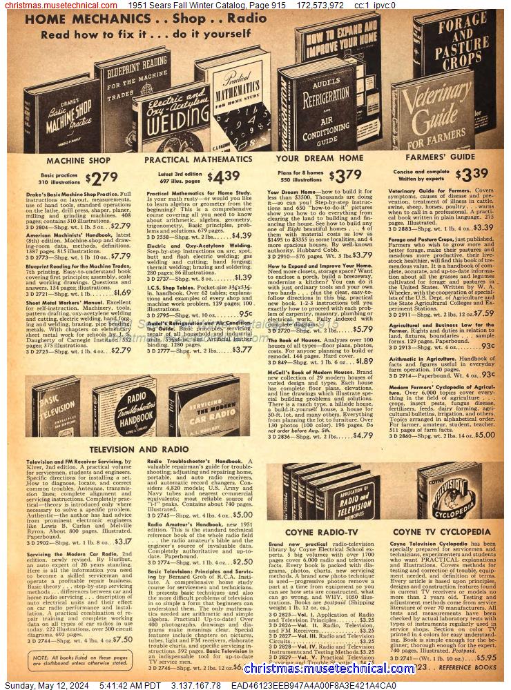 1951 Sears Fall Winter Catalog, Page 915