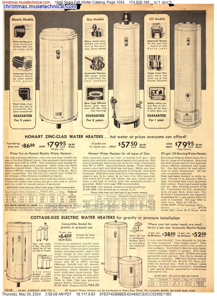 1949 Sears Fall Winter Catalog, Page 1054
