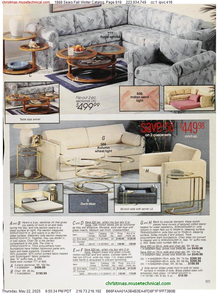 1988 Sears Fall Winter Catalog, Page 919
