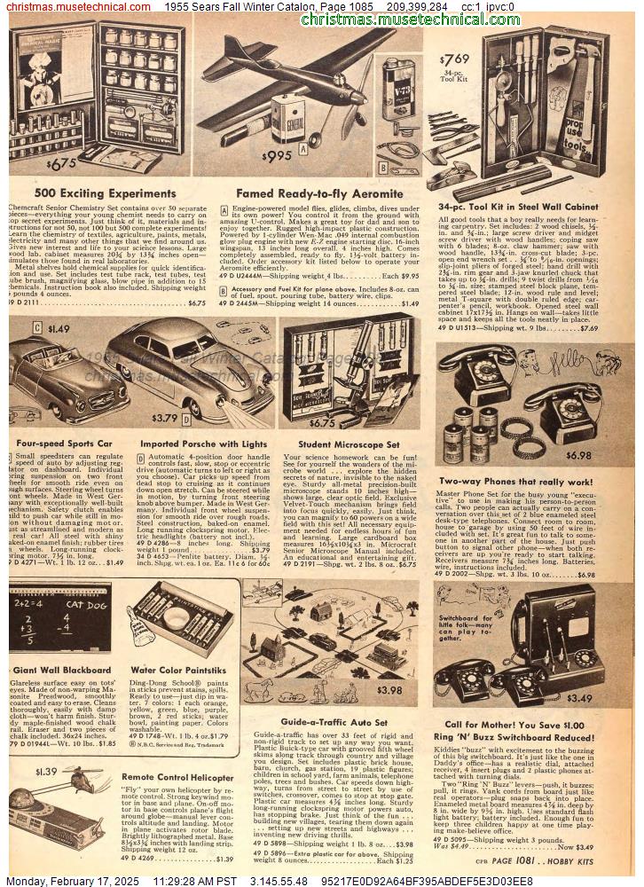 1955 Sears Fall Winter Catalog, Page 1085