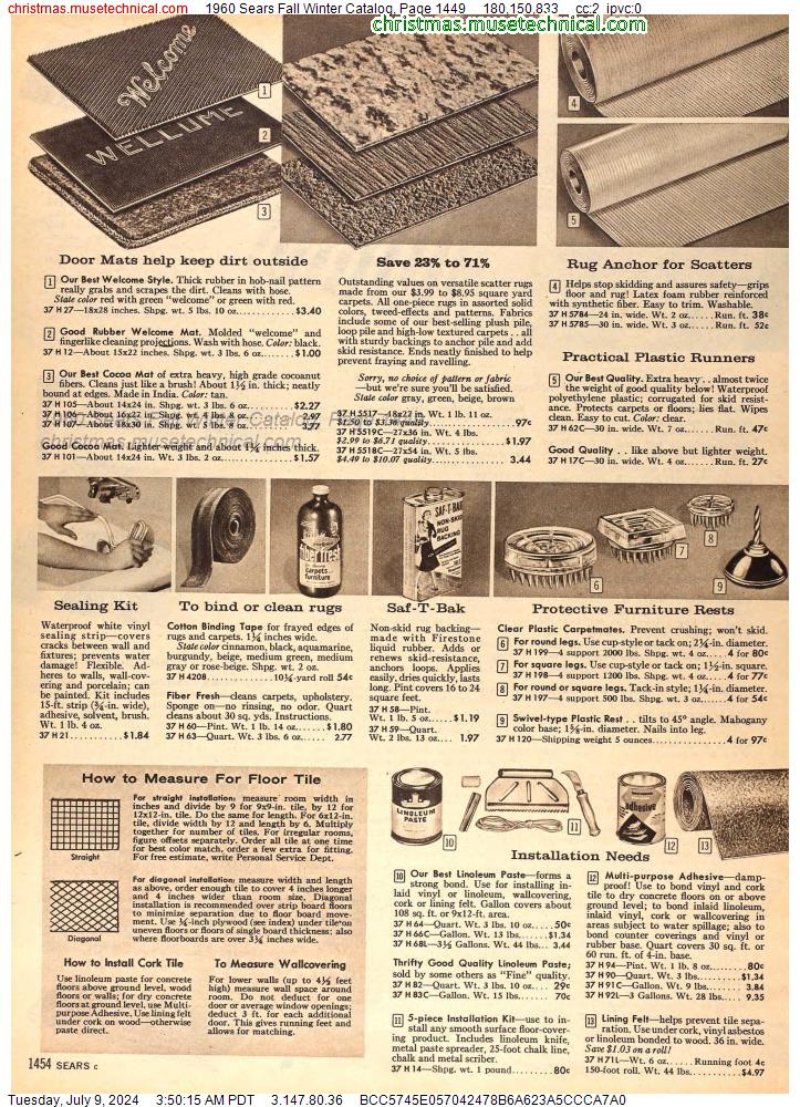 1960 Sears Fall Winter Catalog, Page 1449