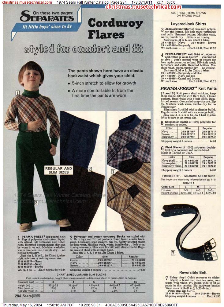 1974 Sears Fall Winter Catalog, Page 284