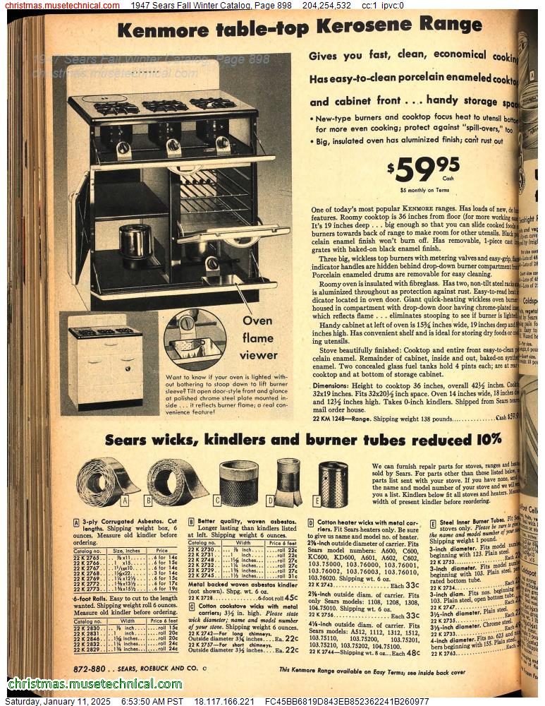 1947 Sears Fall Winter Catalog, Page 898