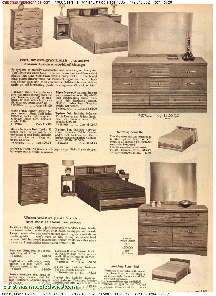 1960 Sears Fall Winter Catalog, Page 1336