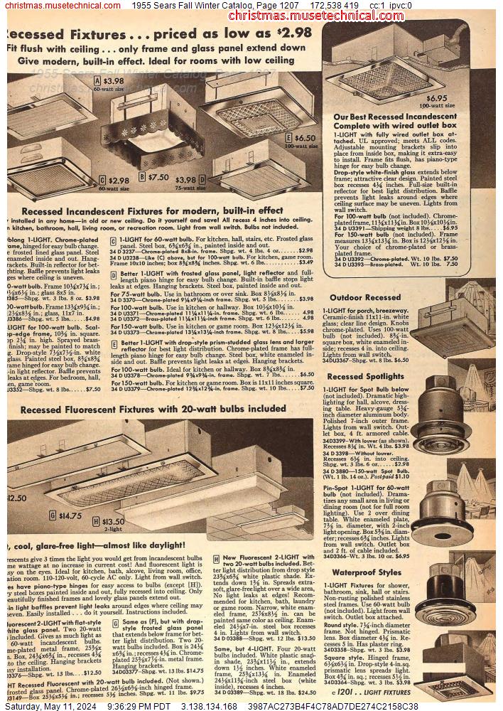 1955 Sears Fall Winter Catalog, Page 1207