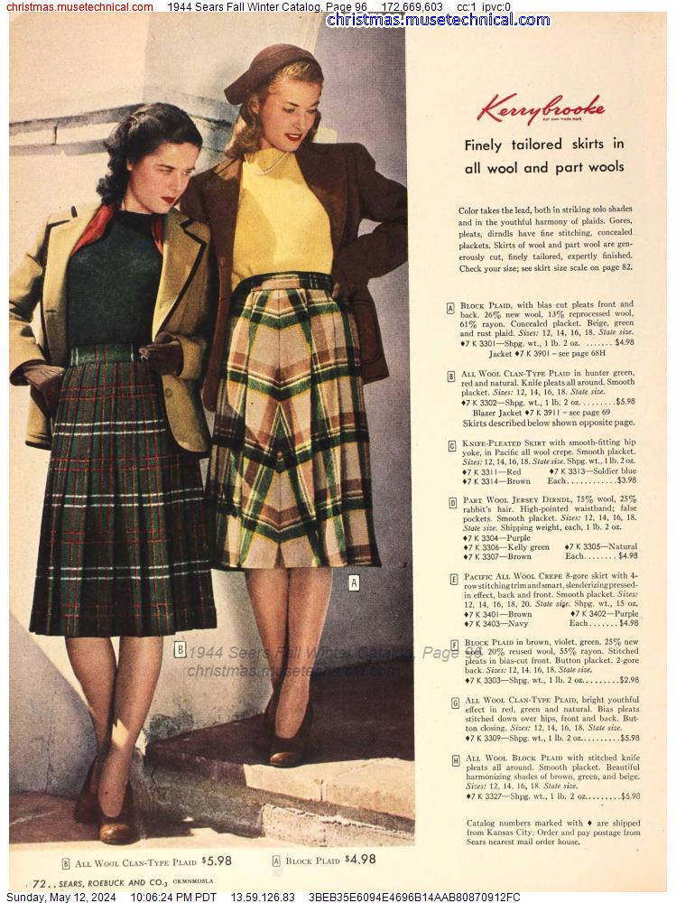 1944 Sears Fall Winter Catalog, Page 96