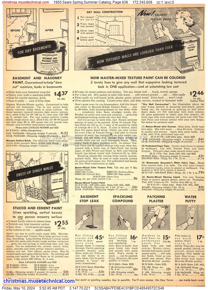 1950 Sears Spring Summer Catalog, Page 836