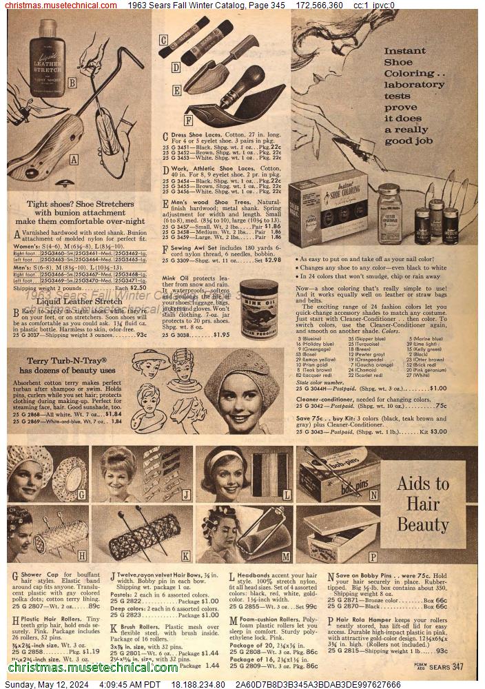 1963 Sears Fall Winter Catalog, Page 345