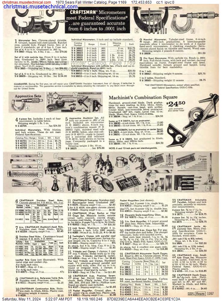 1970 Sears Fall Winter Catalog, Page 1169