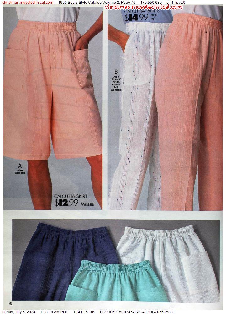 1990 Sears Style Catalog Volume 2, Page 76