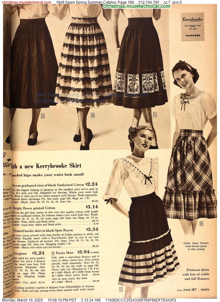 1948 Sears Spring Summer Catalog, Page 189