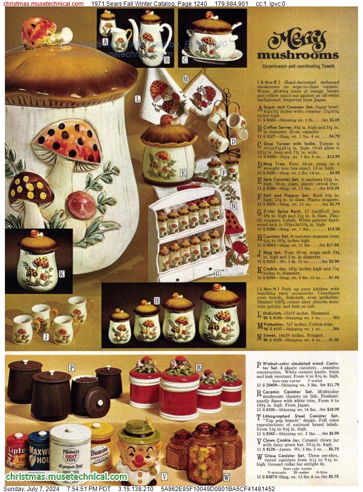 1971 Sears Fall Winter Catalog, Page 1240