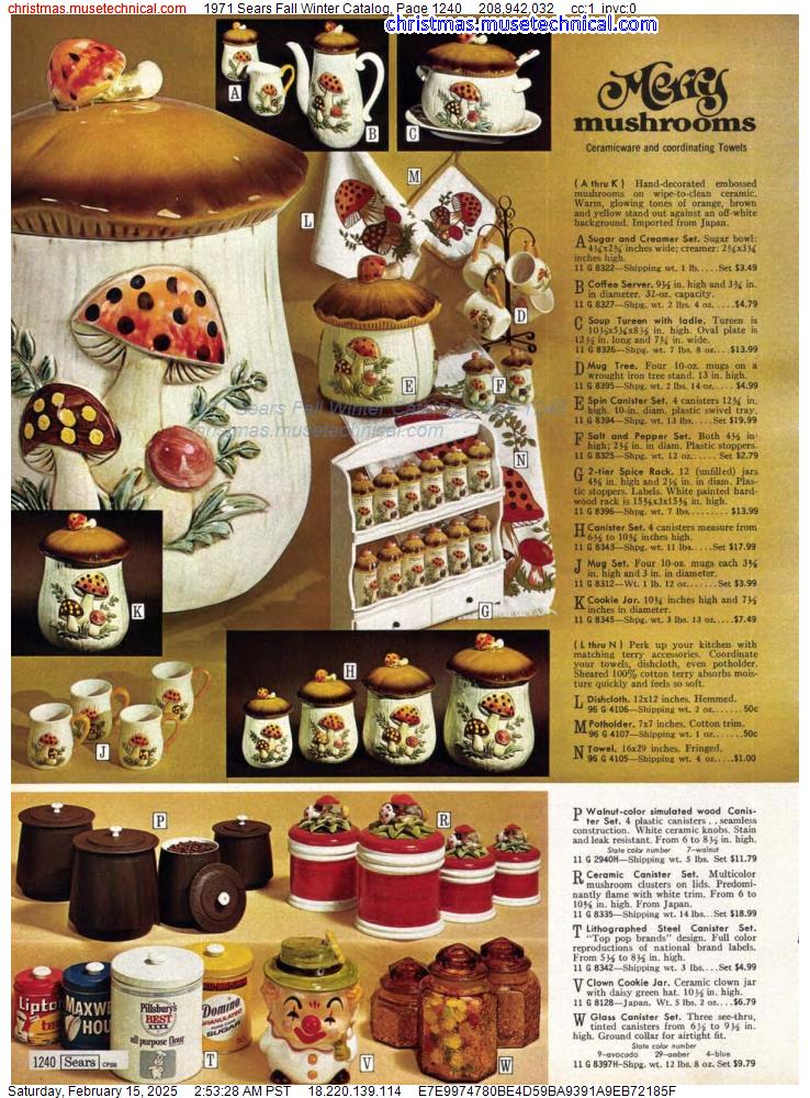 1971 Sears Fall Winter Catalog, Page 1240