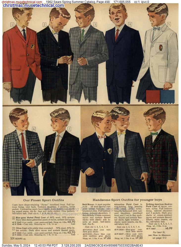 1962 Sears Spring Summer Catalog, Page 498
