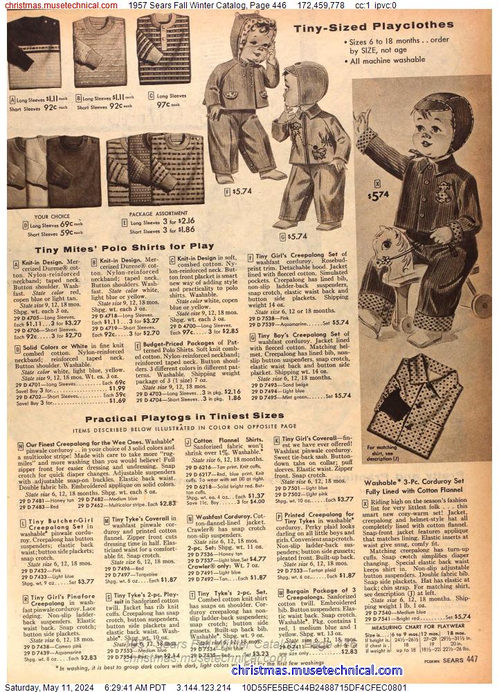 1957 Sears Fall Winter Catalog, Page 446