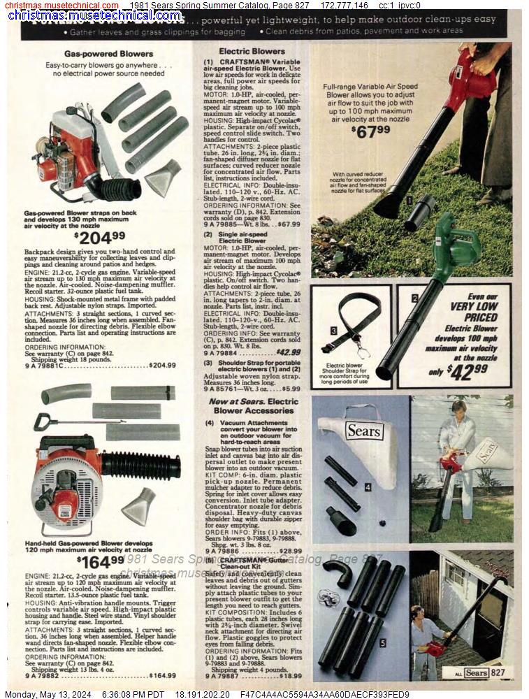 1981 Sears Spring Summer Catalog, Page 827
