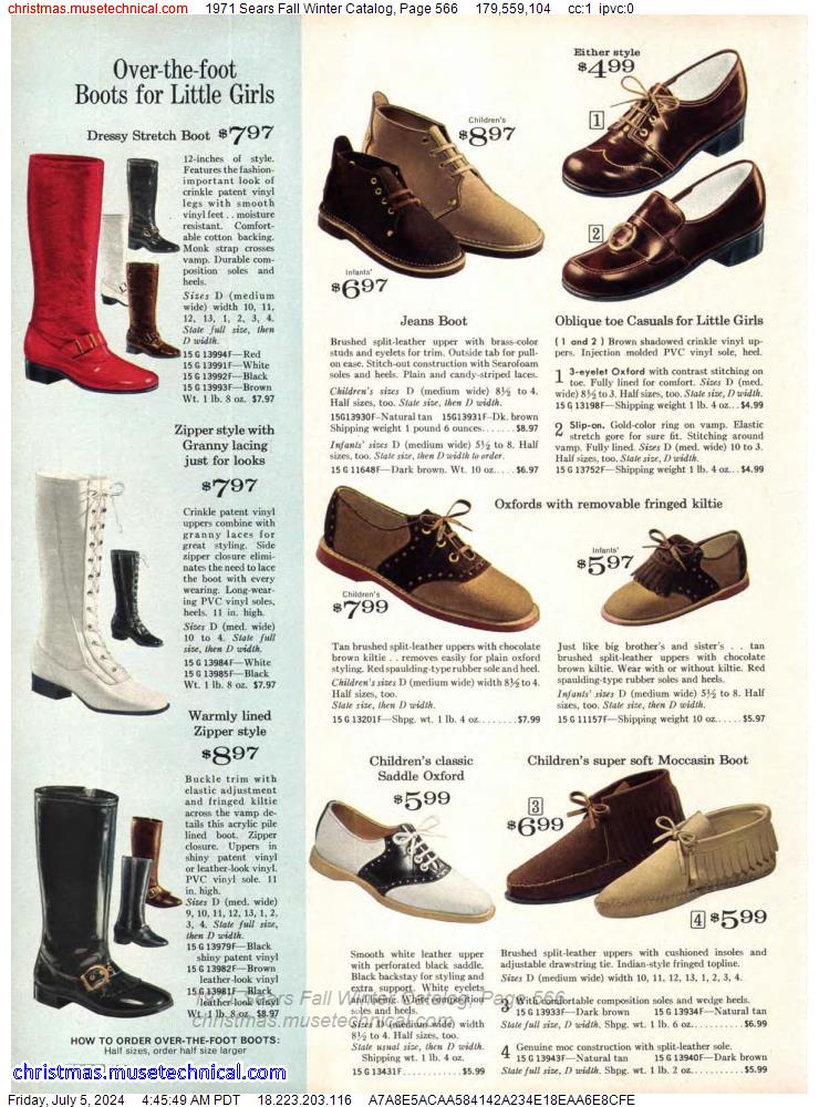 1971 Sears Fall Winter Catalog, Page 566