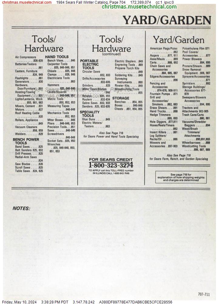 1984 Sears Fall Winter Catalog, Page 704