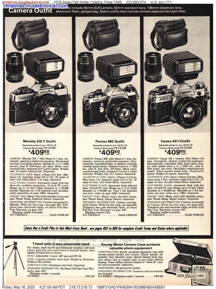 1978 Sears Fall Winter Catalog, Page 1089