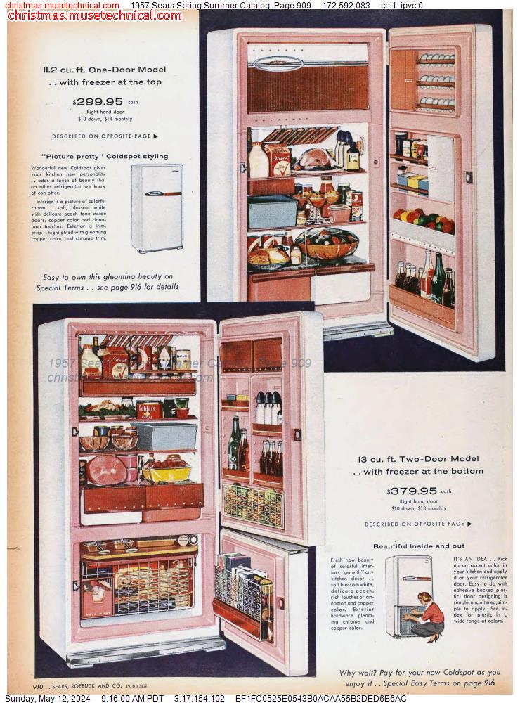 1957 Sears Spring Summer Catalog, Page 909