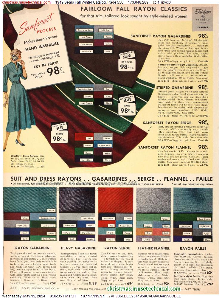 1949 Sears Fall Winter Catalog, Page 556