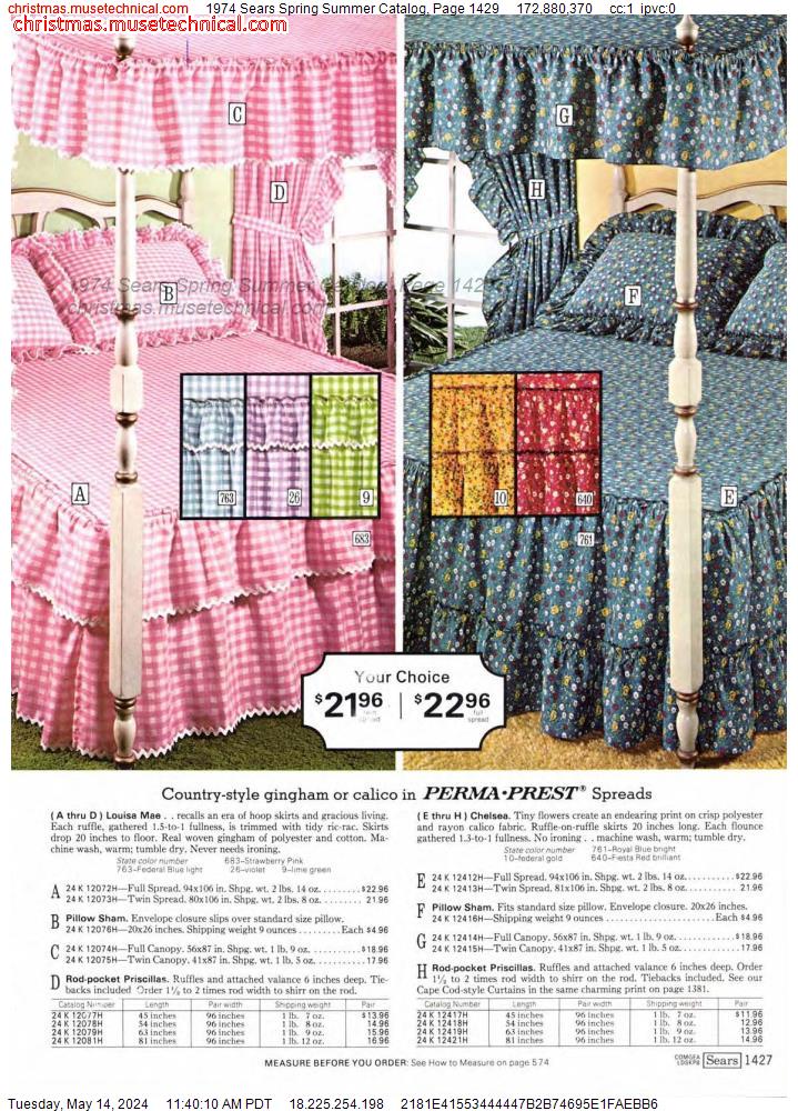 1974 Sears Spring Summer Catalog, Page 1429
