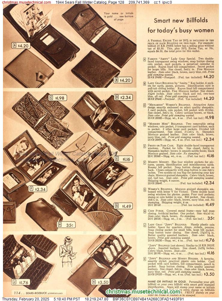 1944 Sears Fall Winter Catalog, Page 128