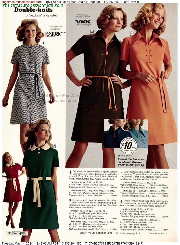1974 Sears Fall Winter Catalog, Page 90 - Catalogs & Wishbooks