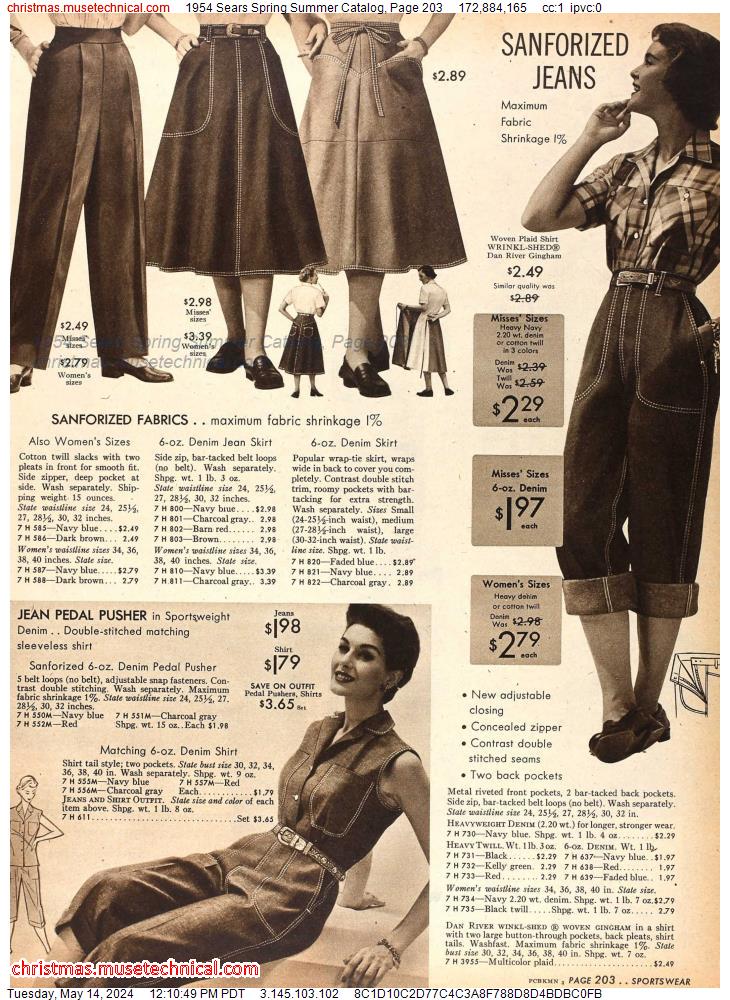 1954 Sears Spring Summer Catalog, Page 203