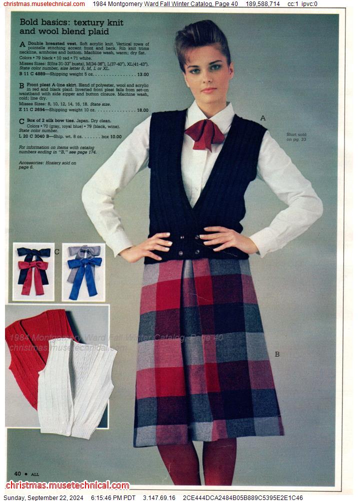 1984 Montgomery Ward Fall Winter Catalog, Page 40 - Catalogs & Wishbooks