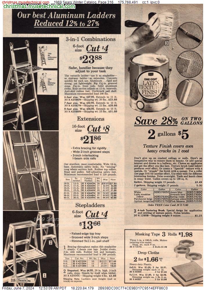 1969 Sears Winter Catalog, Page 316