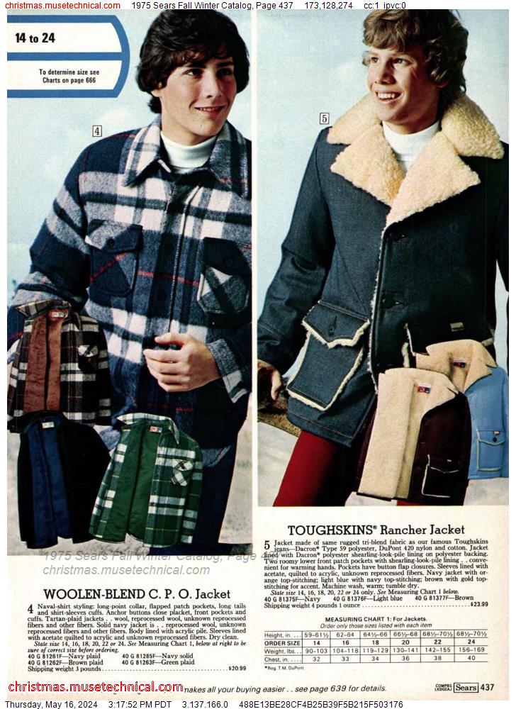 1975 Sears Fall Winter Catalog, Page 437