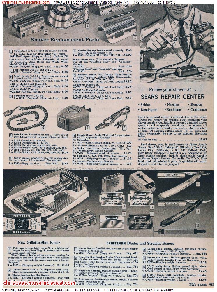 1963 Sears Spring Summer Catalog, Page 741