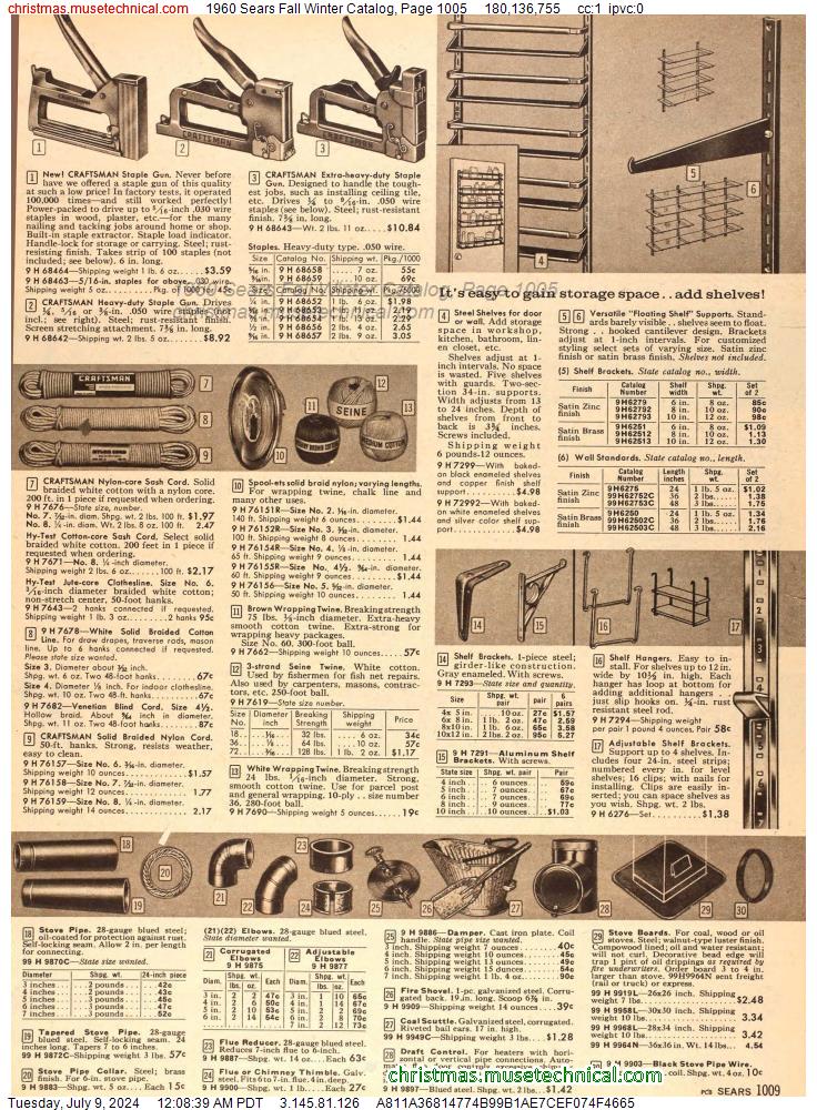 1960 Sears Fall Winter Catalog, Page 1005