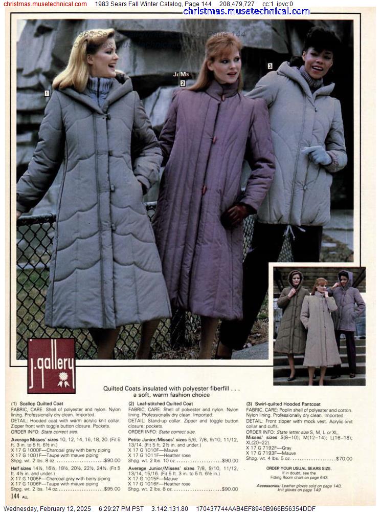 1983 Sears Fall Winter Catalog, Page 144