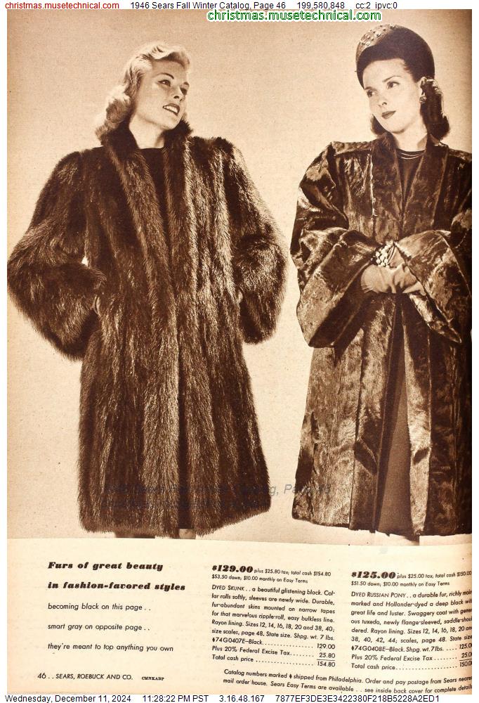 1946 Sears Fall Winter Catalog, Page 46