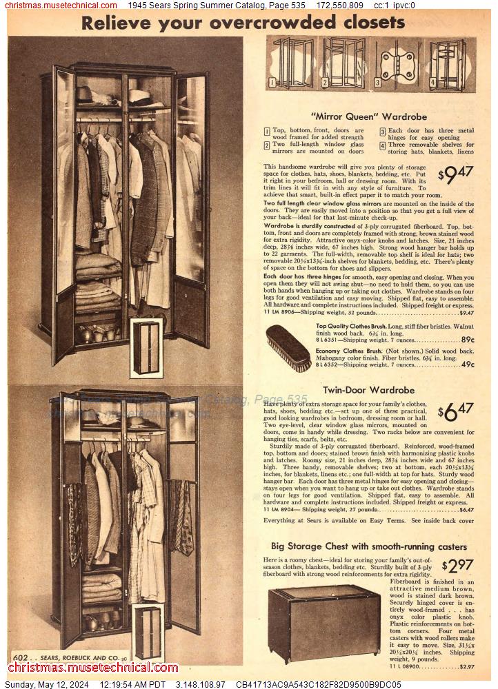 1945 Sears Spring Summer Catalog, Page 535
