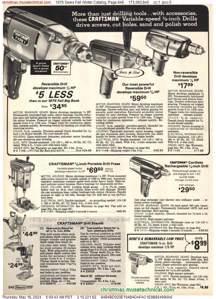 1976 Sears Fall Winter Catalog, Page 846