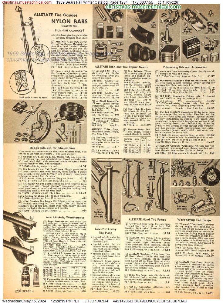 1959 Sears Fall Winter Catalog, Page 1284