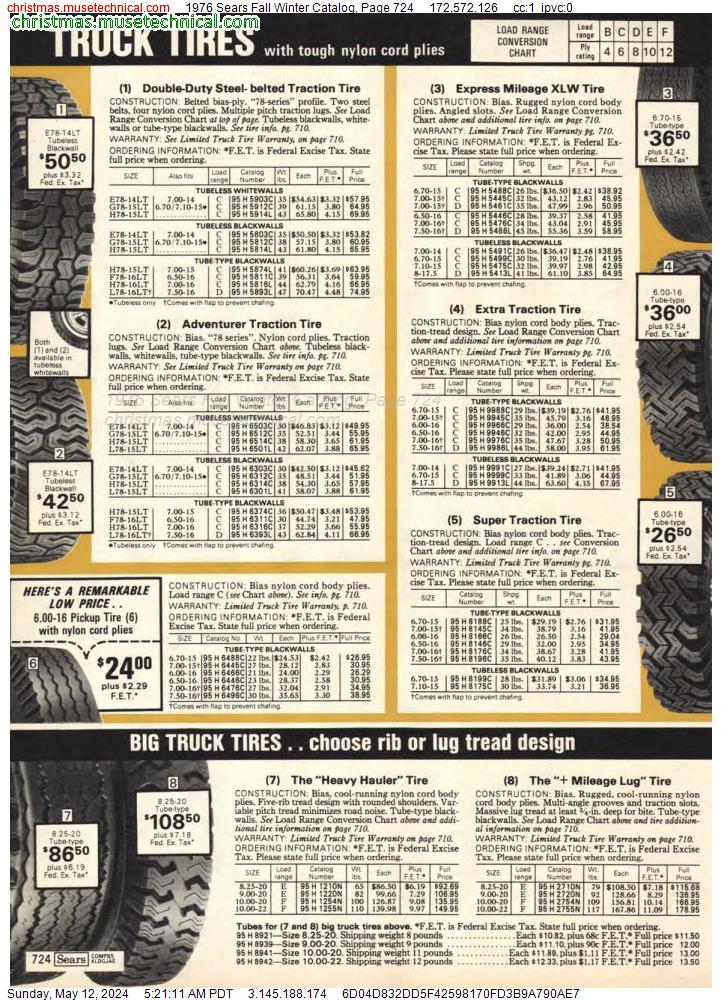1976 Sears Fall Winter Catalog, Page 724