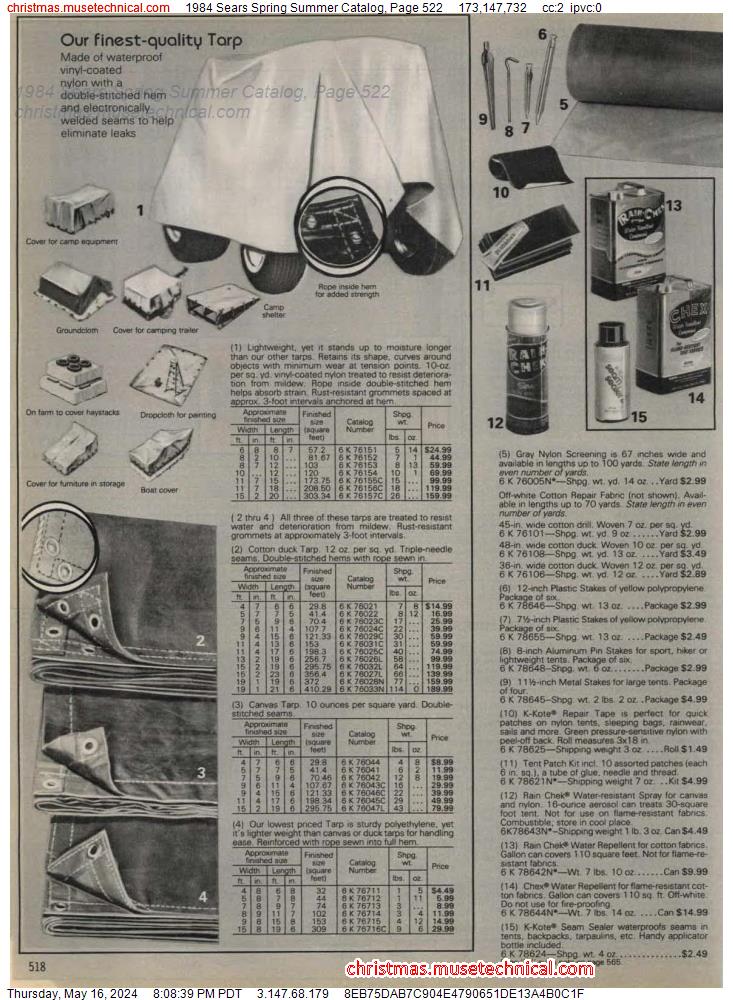 1984 Sears Spring Summer Catalog, Page 522