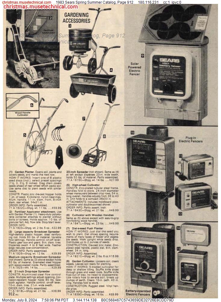 1983 Sears Spring Summer Catalog, Page 912