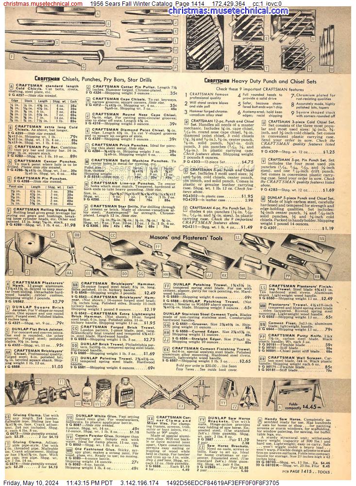 1956 Sears Fall Winter Catalog, Page 1414