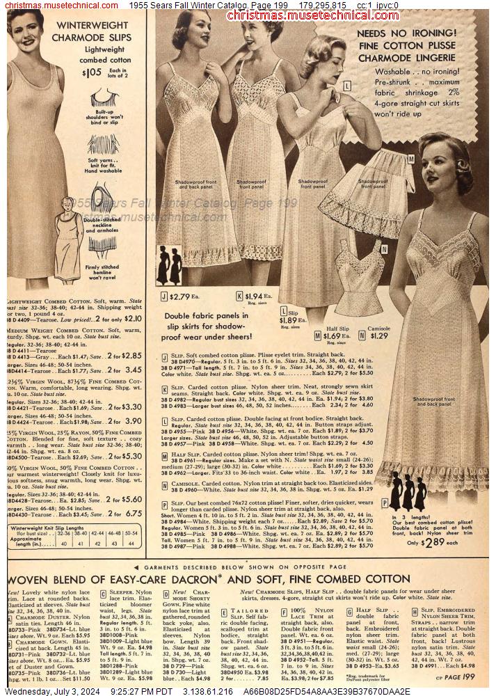 1955 Sears Fall Winter Catalog, Page 199