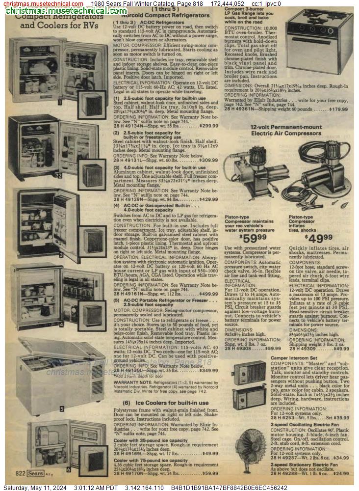 1980 Sears Fall Winter Catalog, Page 818